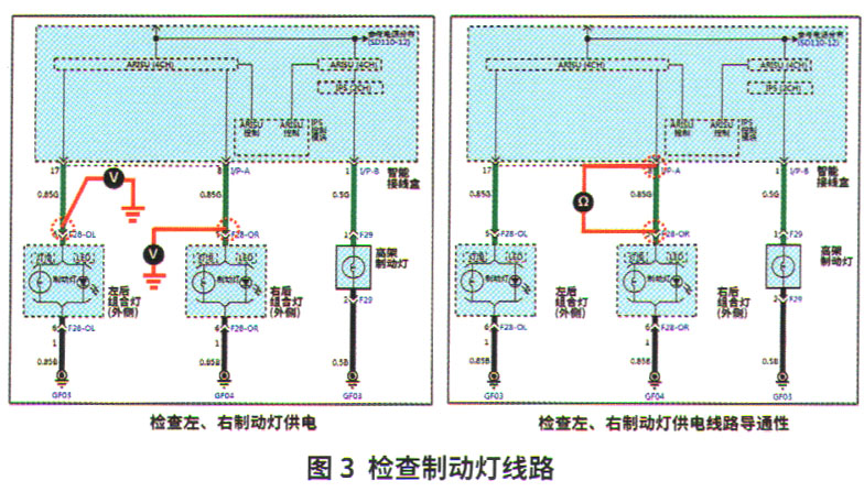 北京现代领动启动后仪表板提示“请检查制动灯”3