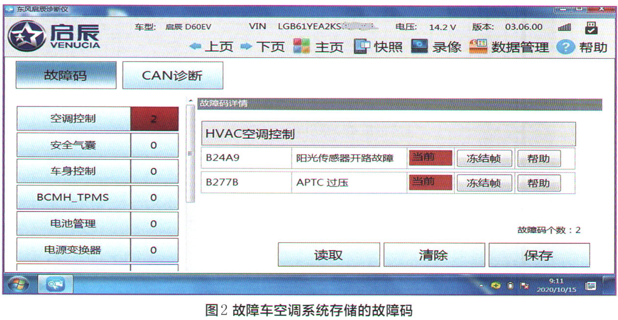 东风启辰D60EV空调不制热2