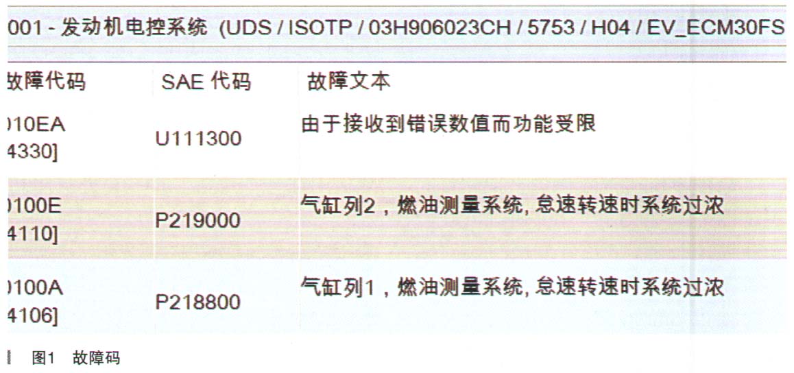 大众CC轿车发动机故障灯亮1