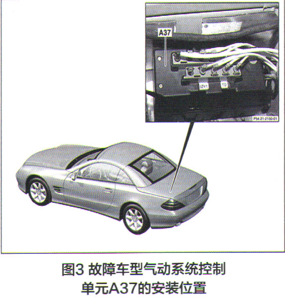 奔驰SL500中央锁止装置不工作检修3