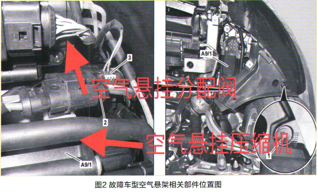 奔驰GLC 43空气悬架故障检修2