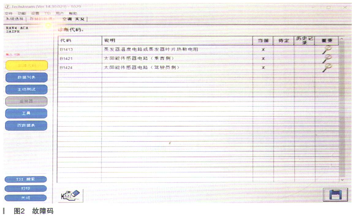 丰田RAV4空调不制冷故障检修2