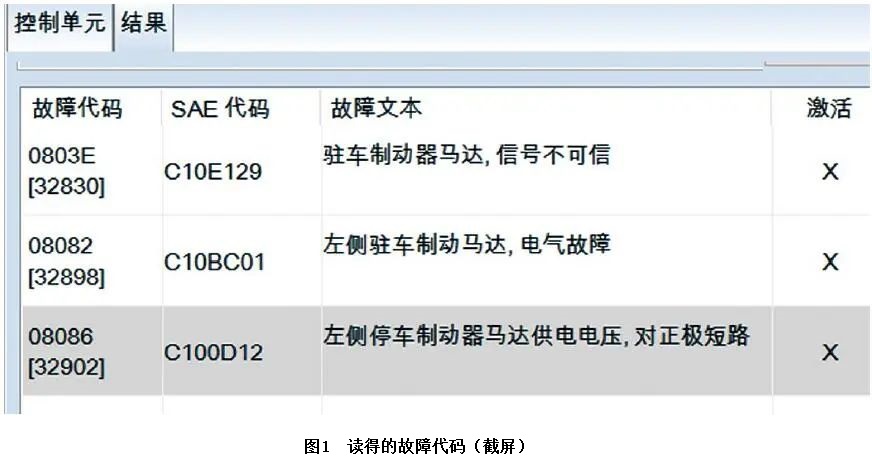 2021款大众朗逸组合仪表出现多个故障提示1