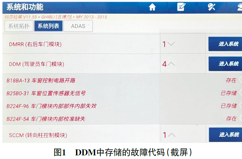 2014 款玛莎拉蒂吉博力驾驶人侧车窗玻璃无法升降1