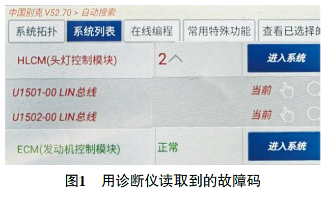 2019 款别克GL8 豪华商务车前照灯水平调节故障1