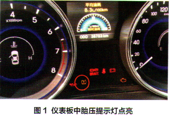 北京现代索纳塔胎压提示灯点亮