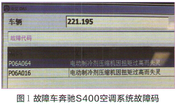 奔驰S400混合动力汽车空调不制冷检修