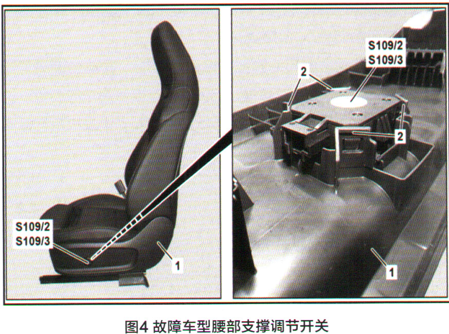 奔驰A200座椅腰部支撑功能失灵