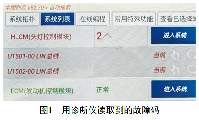 2019 款别克GL8 豪华商务车前照灯水平调节故障