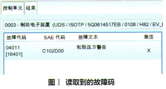 大众朗逸轮胎压力报警灯点亮检修
